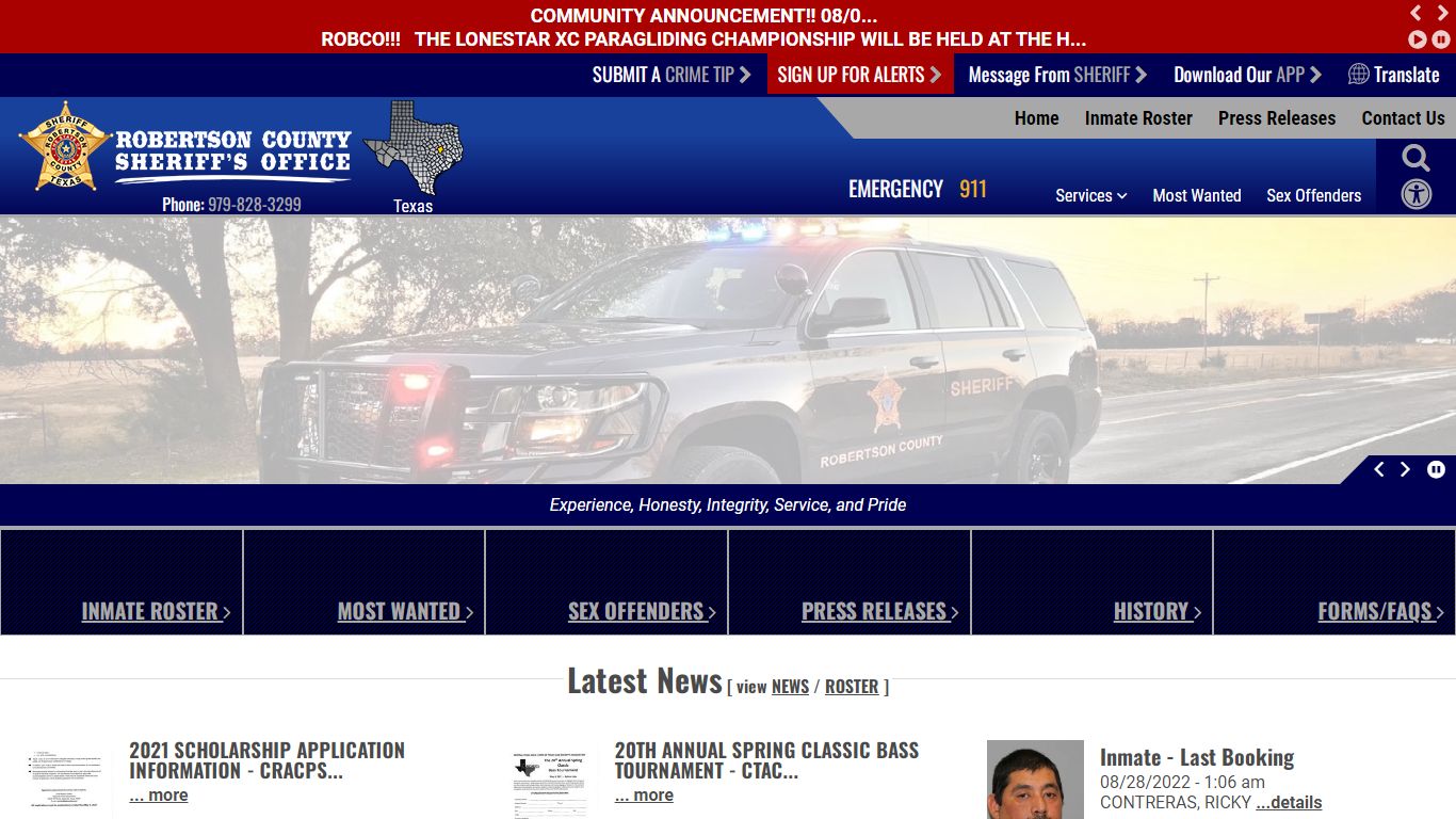 Inmate Roster (48) - Robertson County Sheriff's Office